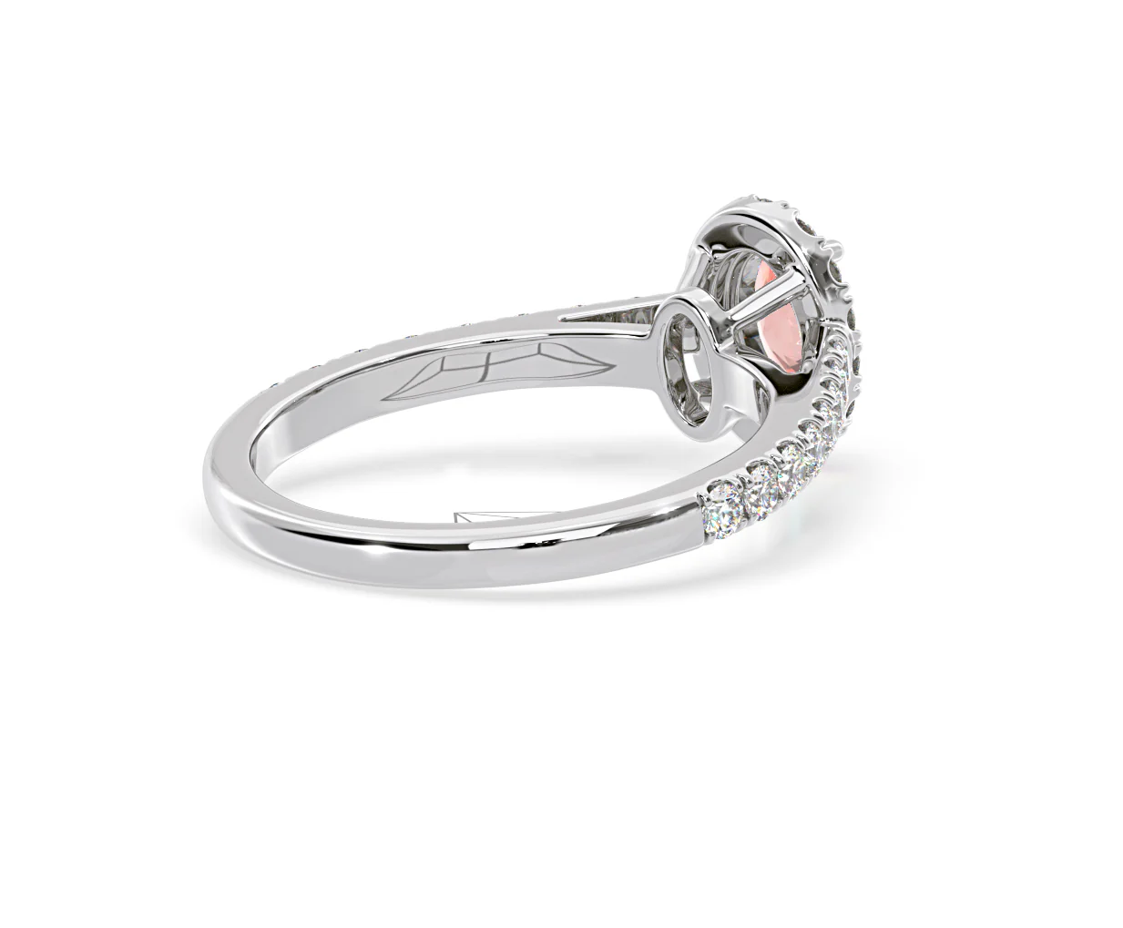 Georgina Pink Lab Diamond Oval Halo 0.90ct Ring in 18K White Gold - Elara Collection - Image 56
