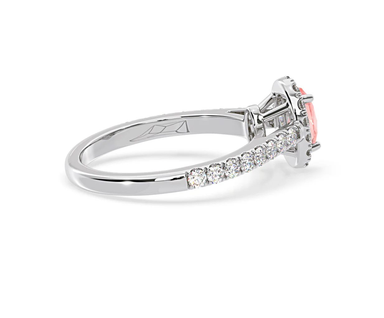 Georgina Pink Lab Diamond Oval Halo 0.90ct Ring in 18K White Gold - Elara Collection - Image 62