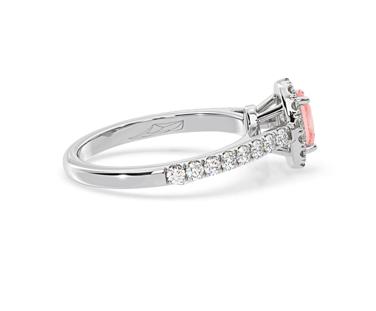 Georgina Pink Lab Diamond Oval Halo 0.90ct Ring in 18K White Gold - Elara Collection - Image 64