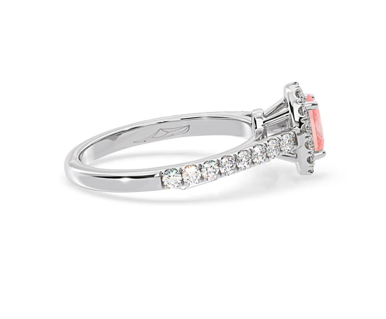 Georgina Pink Lab Diamond Oval Halo 0.90ct Ring in 18K White Gold - Elara Collection - Image 65