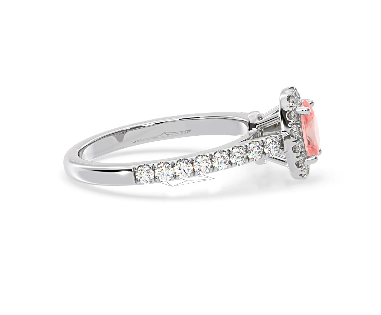 Georgina Pink Lab Diamond Oval Halo 0.90ct Ring in 18K White Gold - Elara Collection - Image 68