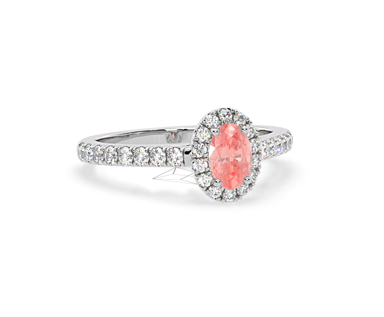 Georgina Pink Lab Diamond Oval Halo 0.90ct Ring in 18K White Gold - Elara Collection - Image 82