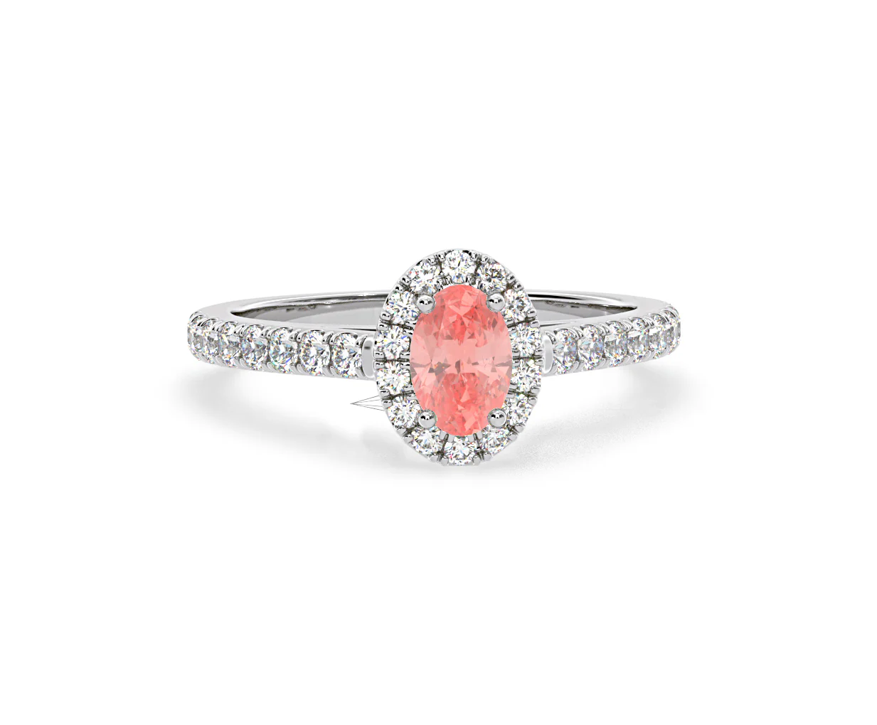 Georgina Pink Lab Diamond Oval Halo 0.90ct Ring in 18K White Gold - Elara Collection - Image 85