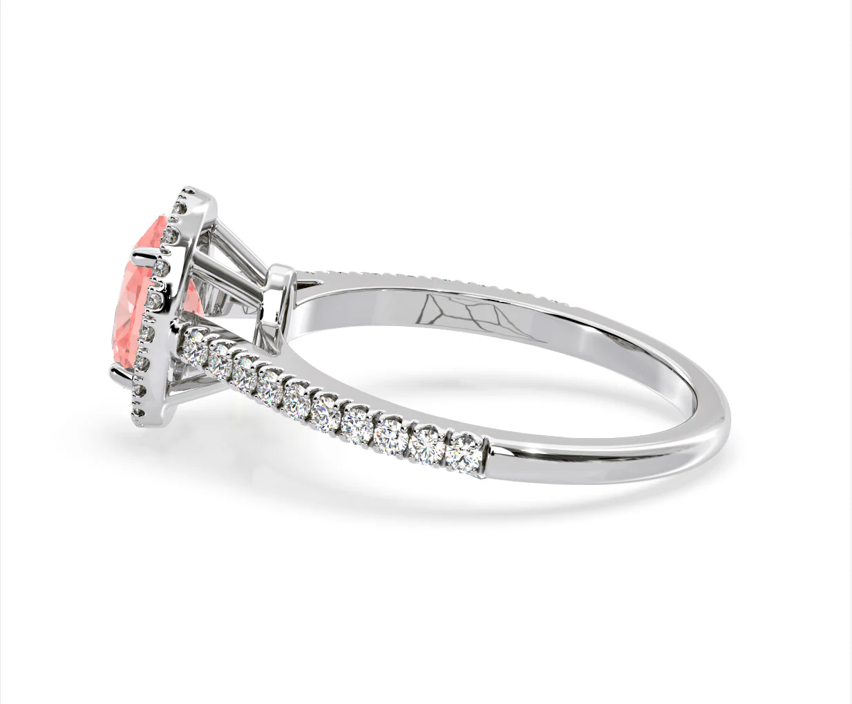 Georgina Pink Lab Diamond Oval Halo 1.60ct Ring in 18K White Gold - Elara Collection - Image 29