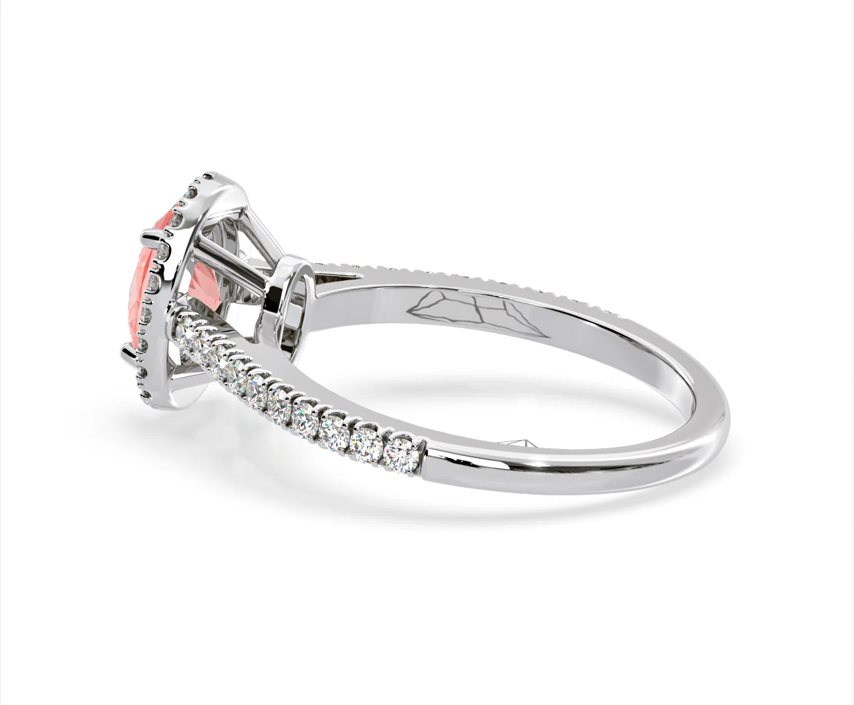 Georgina Pink Lab Diamond Oval Halo 1.60ct Ring in 18K White Gold - Elara Collection - Image 32