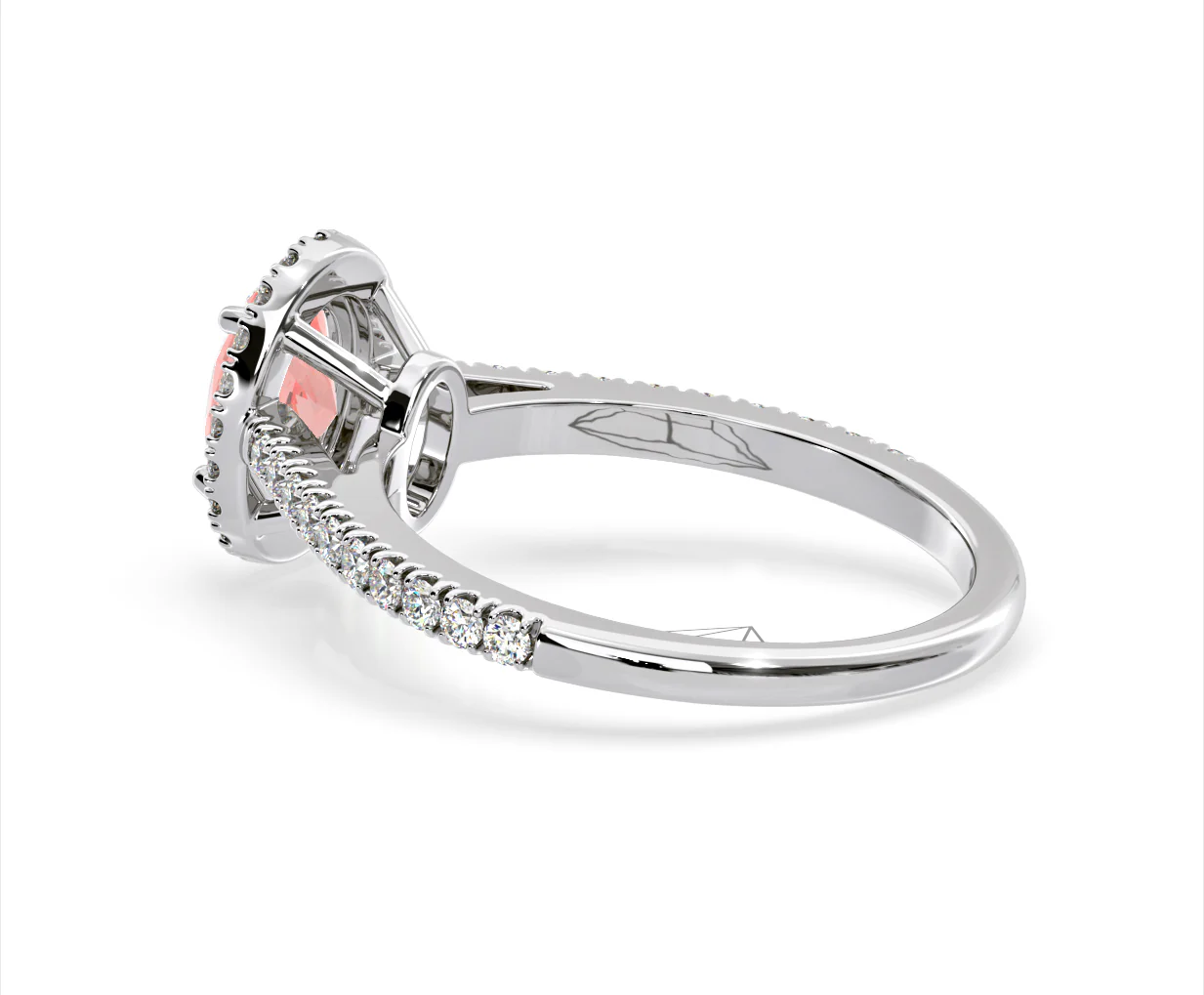 Georgina Pink Lab Diamond Oval Halo 1.60ct Ring in 18K White Gold - Elara Collection - Image 34