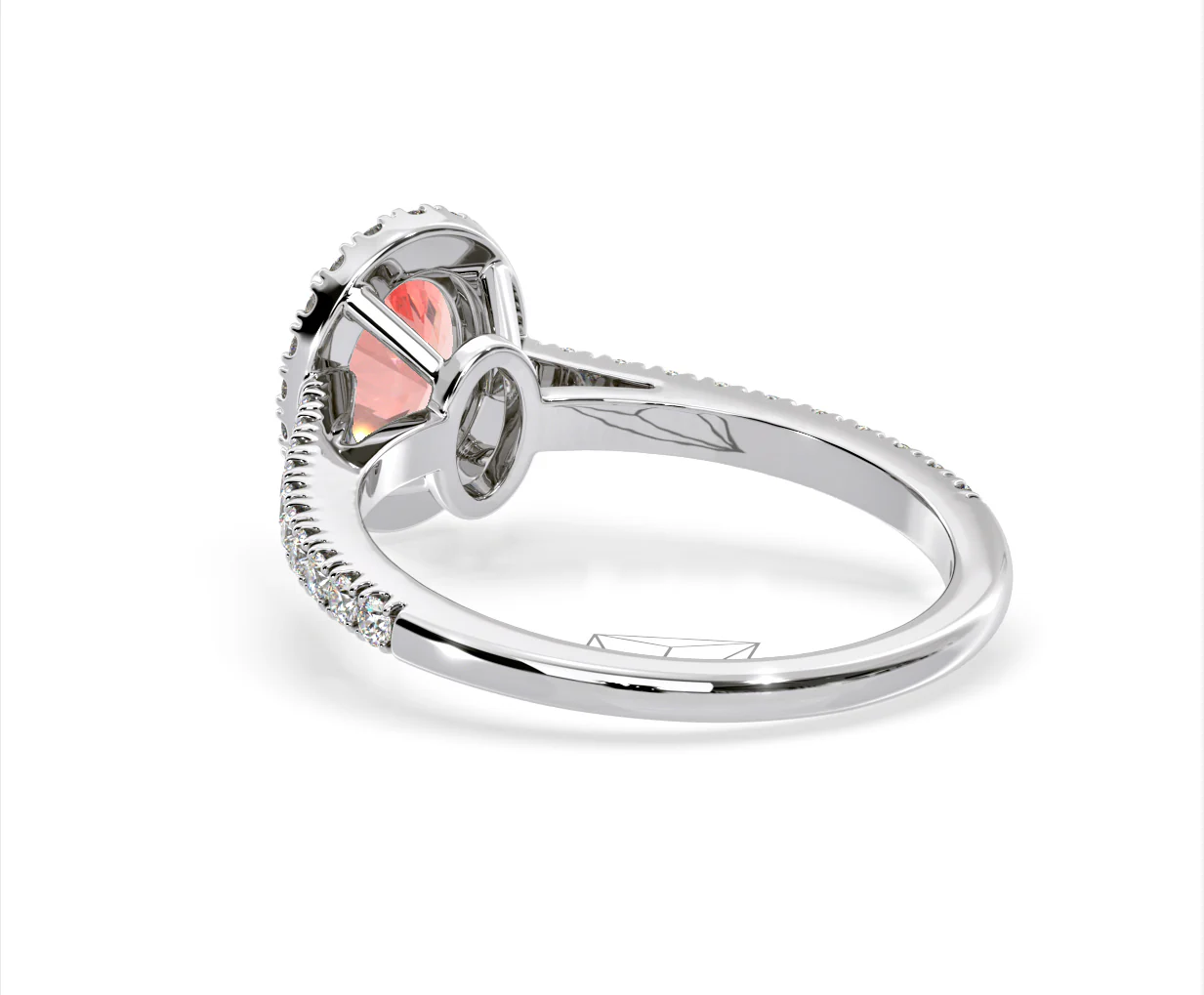 Georgina Pink Lab Diamond Oval Halo 1.60ct Ring in 18K White Gold - Elara Collection - Image 39