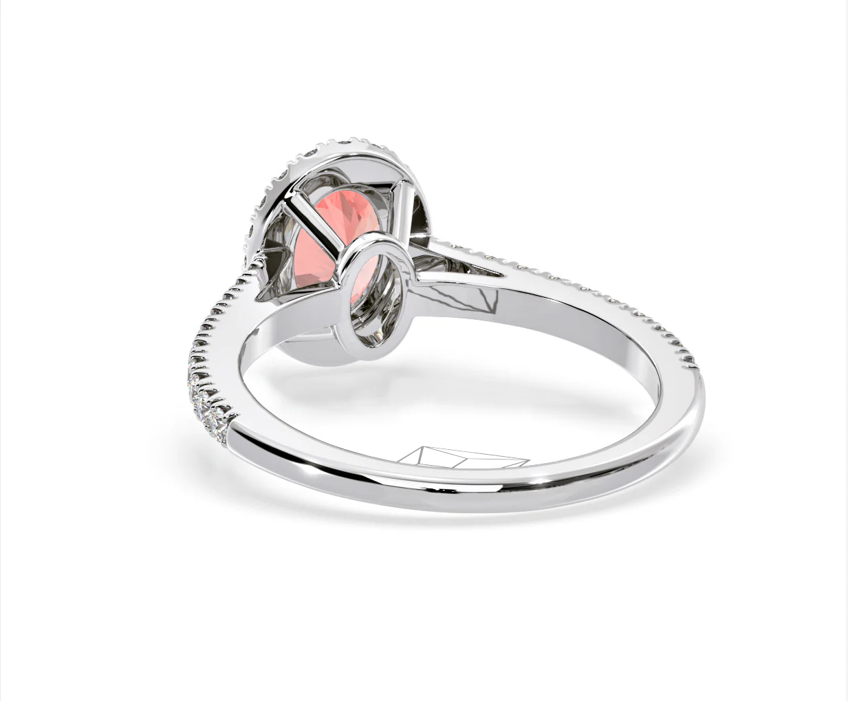 Georgina Pink Lab Diamond Oval Halo 1.60ct Ring in 18K White Gold - Elara Collection - Image 42