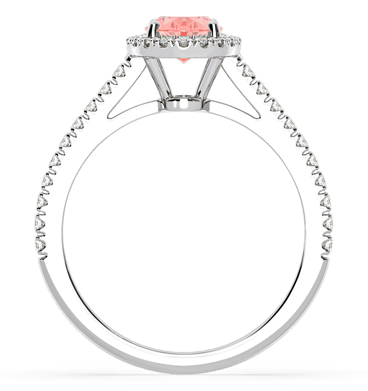Georgina Pink Lab Diamond Oval Halo 1.60ct Ring in 18K White Gold - Elara Collection - Image 5