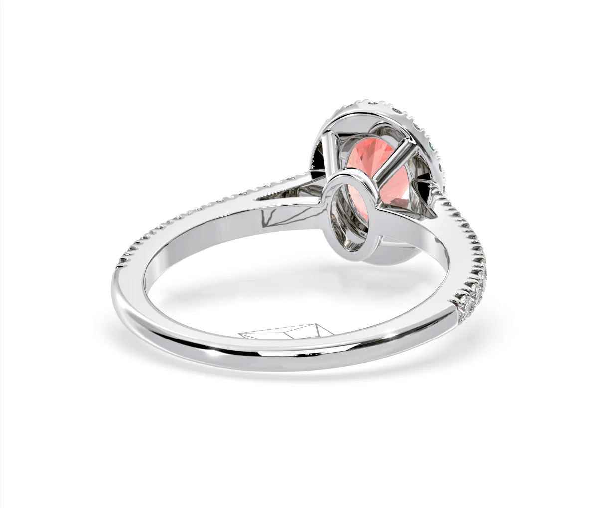 Georgina Pink Lab Diamond Oval Halo 1.60ct Ring in 18K White Gold - Elara Collection - Image 51