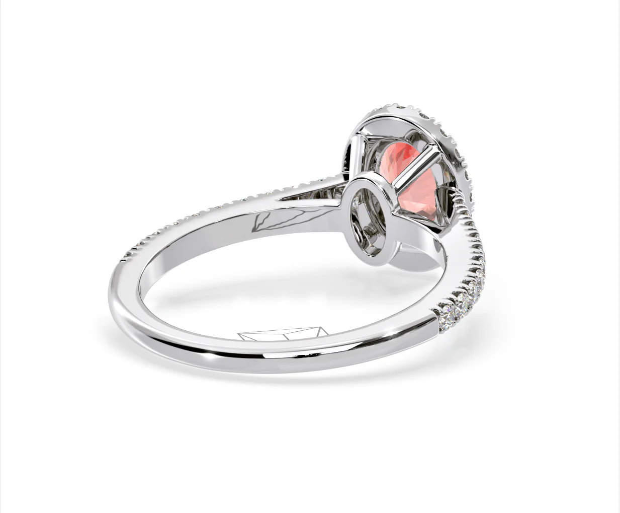 Georgina Pink Lab Diamond Oval Halo 1.60ct Ring in 18K White Gold - Elara Collection - Image 53