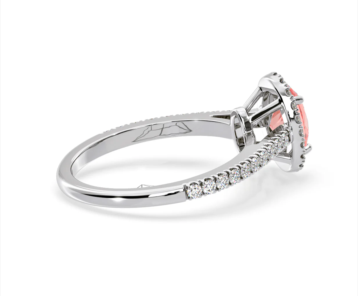 Georgina Pink Lab Diamond Oval Halo 1.60ct Ring in 18K White Gold - Elara Collection - Image 61
