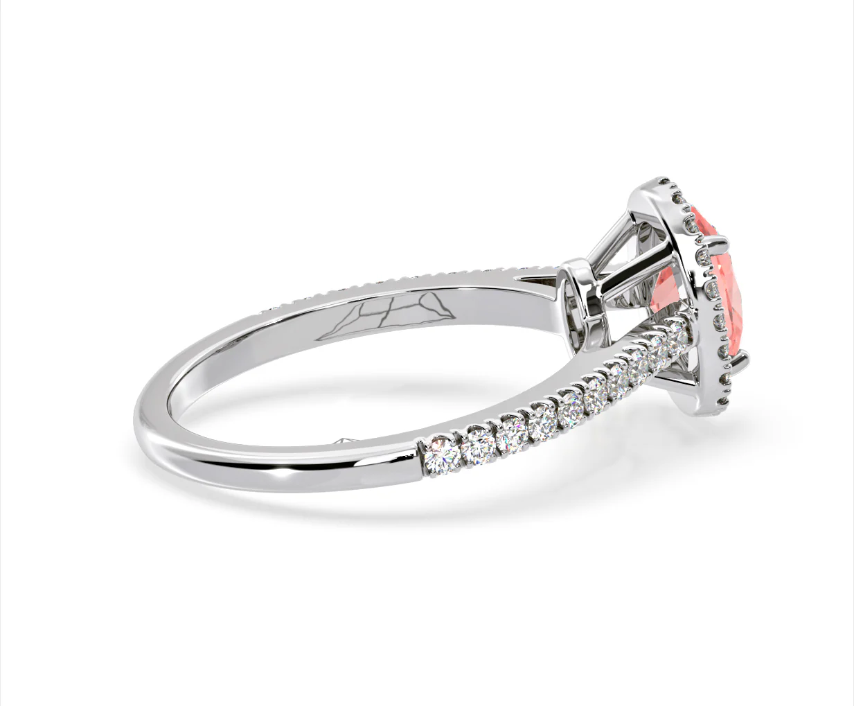 Georgina Pink Lab Diamond Oval Halo 1.60ct Ring in 18K White Gold - Elara Collection - Image 62