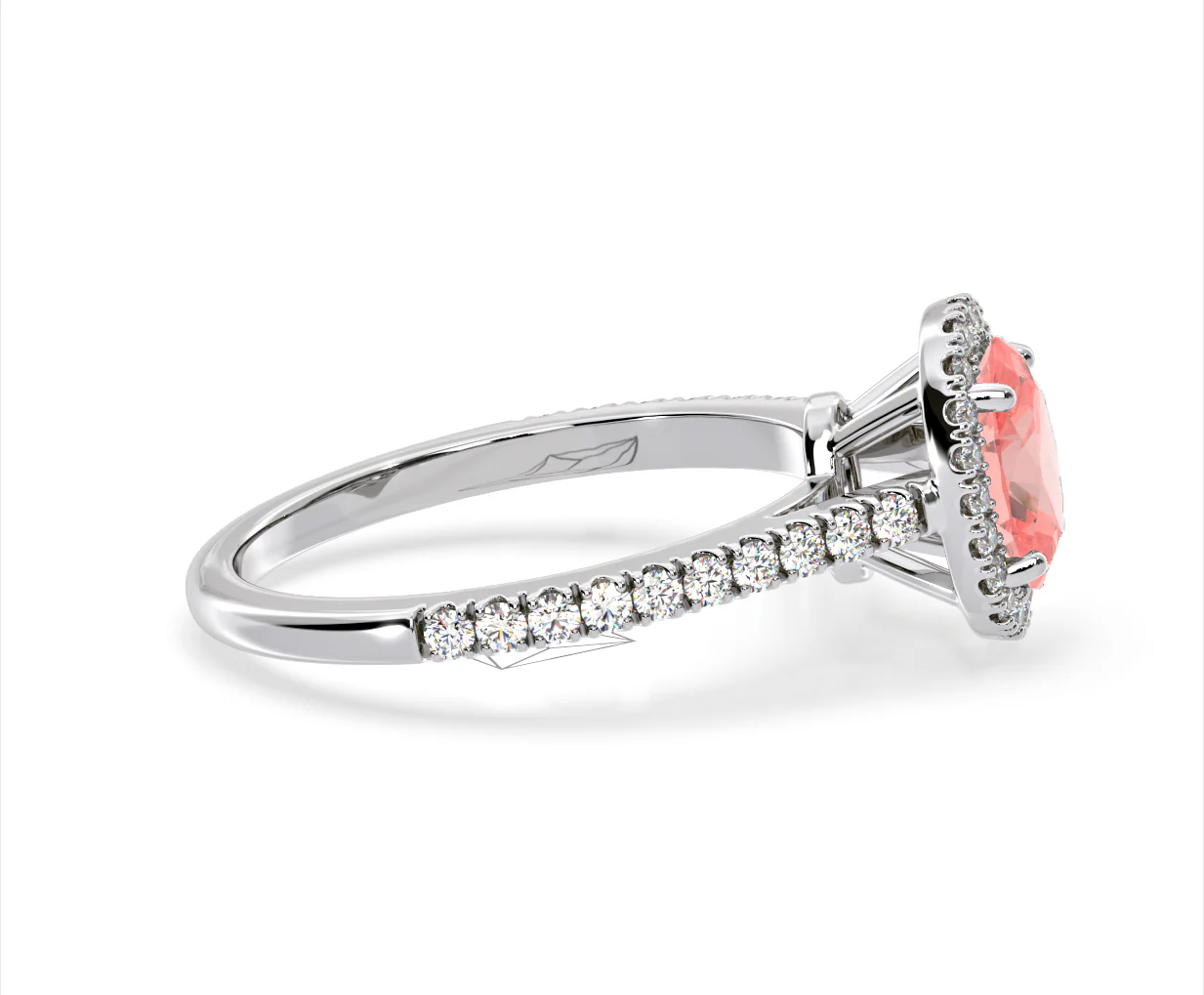 Georgina Pink Lab Diamond Oval Halo 1.60ct Ring in 18K White Gold - Elara Collection - Image 68