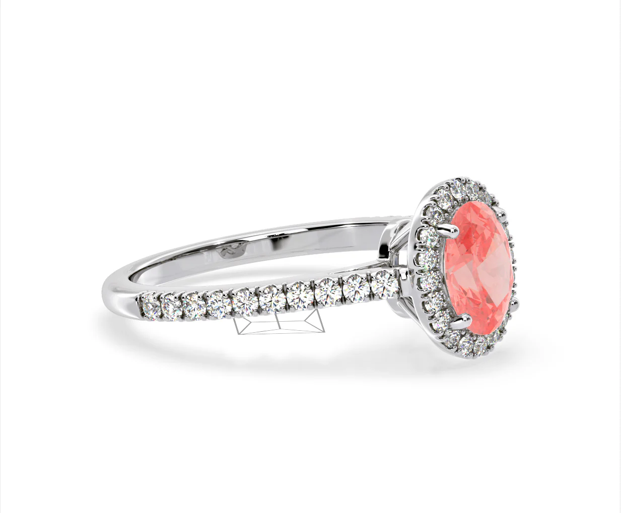 Georgina Pink Lab Diamond Oval Halo 1.60ct Ring in 18K White Gold - Elara Collection - Image 75