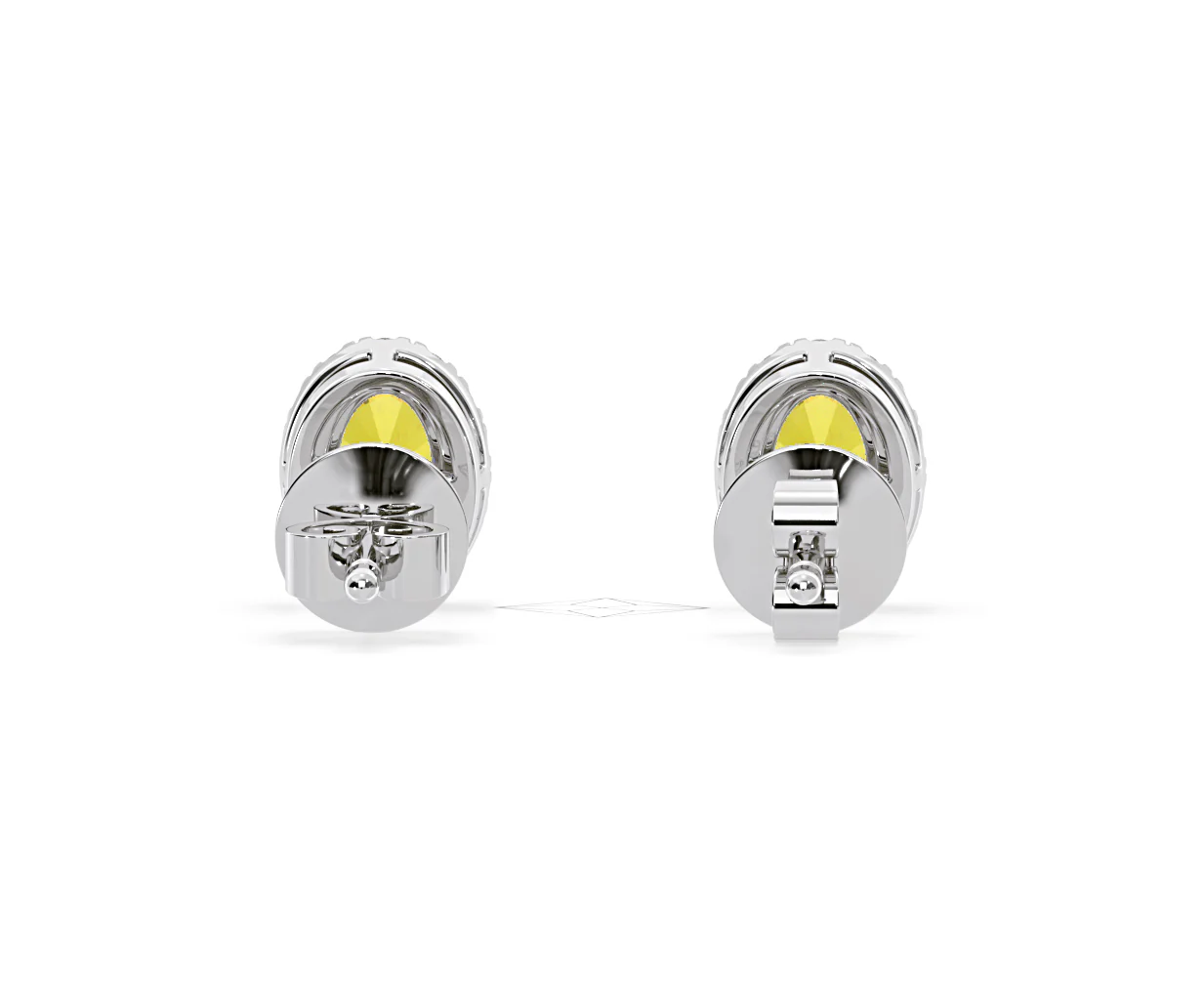 Georgina Yellow Lab Diamond 1.34ct Oval Halo Earrings in 18K White Gold - Elara Collection - Image 49