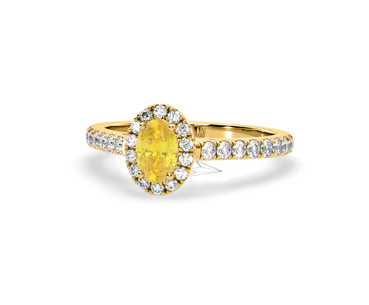 Georgina Yellow Lab Diamond Oval Halo 0.90ct Ring in 18K Yellow Gold - Elara Collection - Image 11