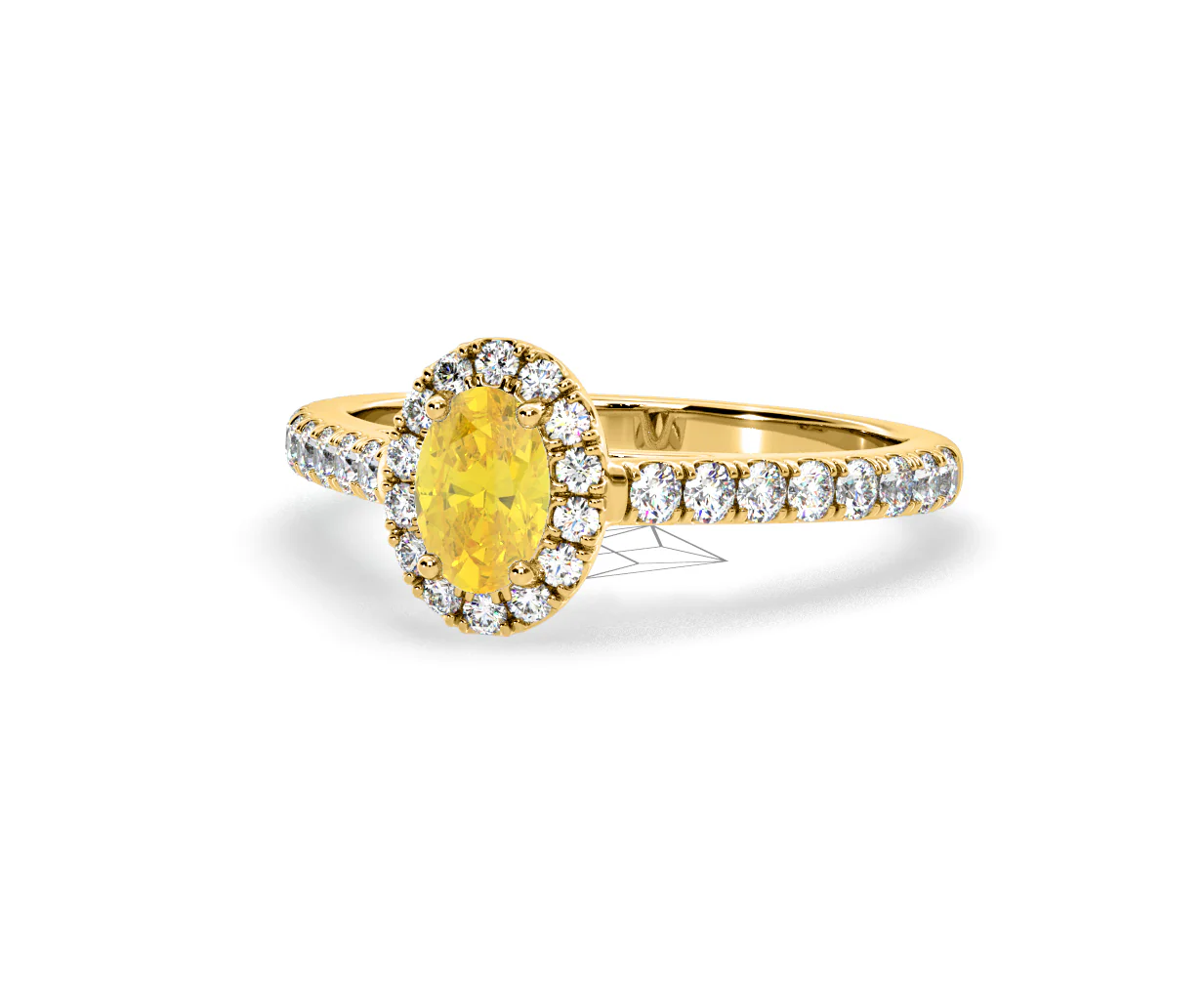 Georgina Yellow Lab Diamond Oval Halo 0.90ct Ring in 18K Yellow Gold - Elara Collection - Image 12