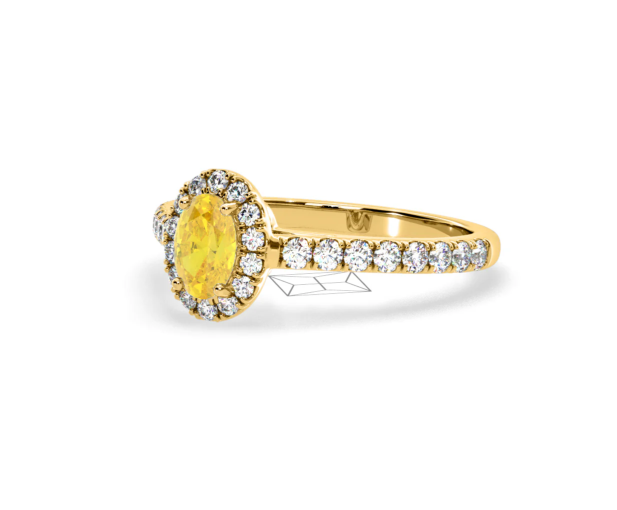 Georgina Yellow Lab Diamond Oval Halo 0.90ct Ring in 18K Yellow Gold - Elara Collection - Image 15