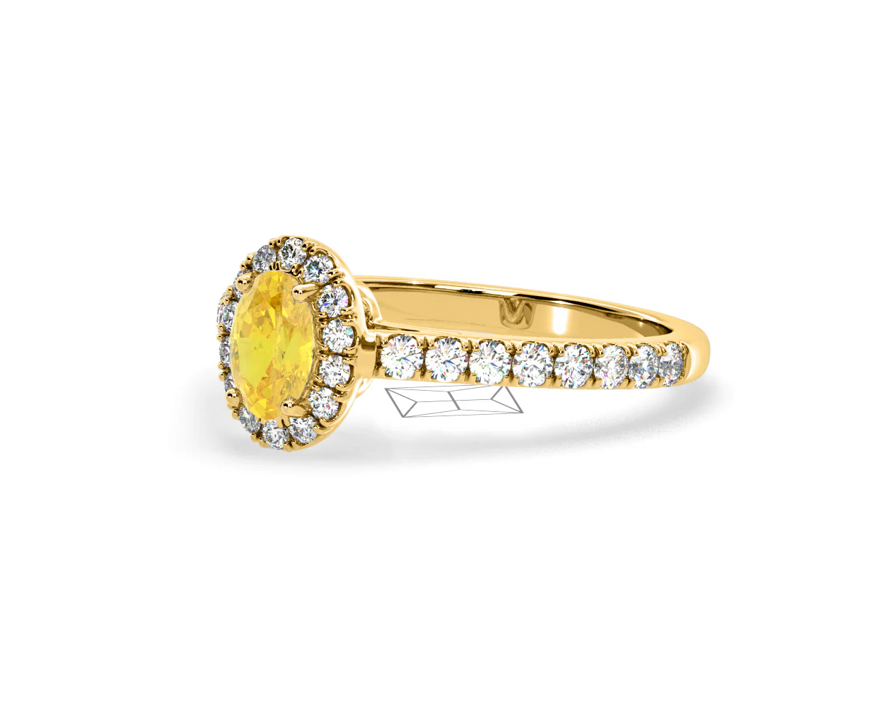 Georgina Yellow Lab Diamond Oval Halo 0.90ct Ring in 18K Yellow Gold - Elara Collection - Image 16