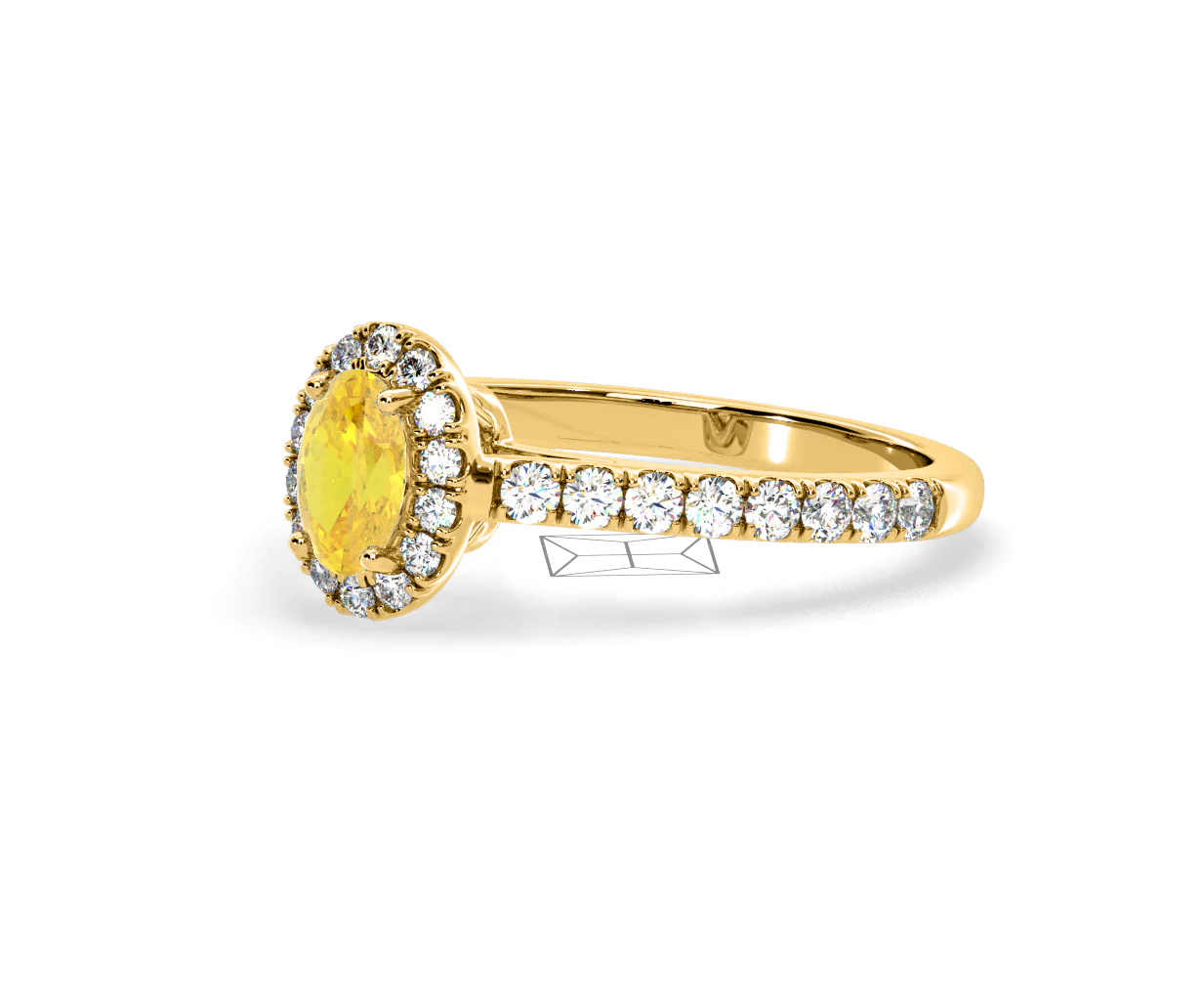 Georgina Yellow Lab Diamond Oval Halo 0.90ct Ring in 18K Yellow Gold - Elara Collection - Image 17