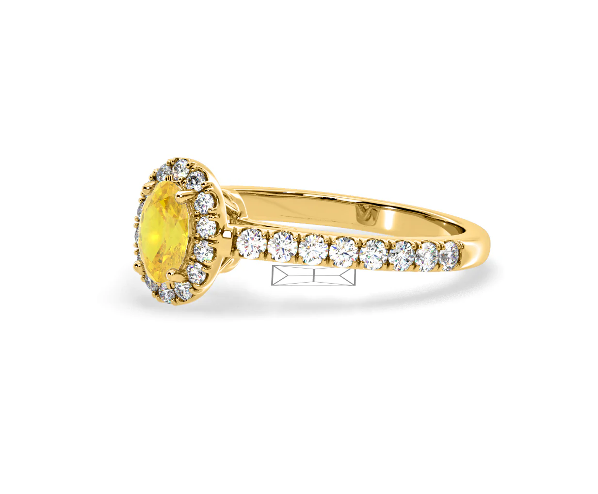 Georgina Yellow Lab Diamond Oval Halo 0.90ct Ring in 18K Yellow Gold - Elara Collection - Image 18