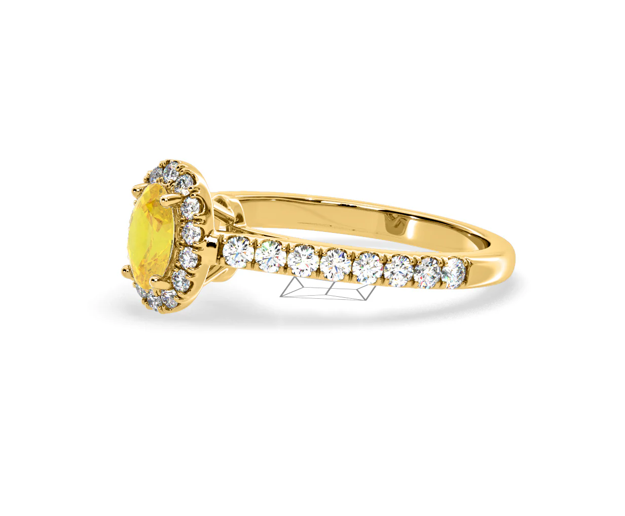 Georgina Yellow Lab Diamond Oval Halo 0.90ct Ring in 18K Yellow Gold - Elara Collection - Image 20