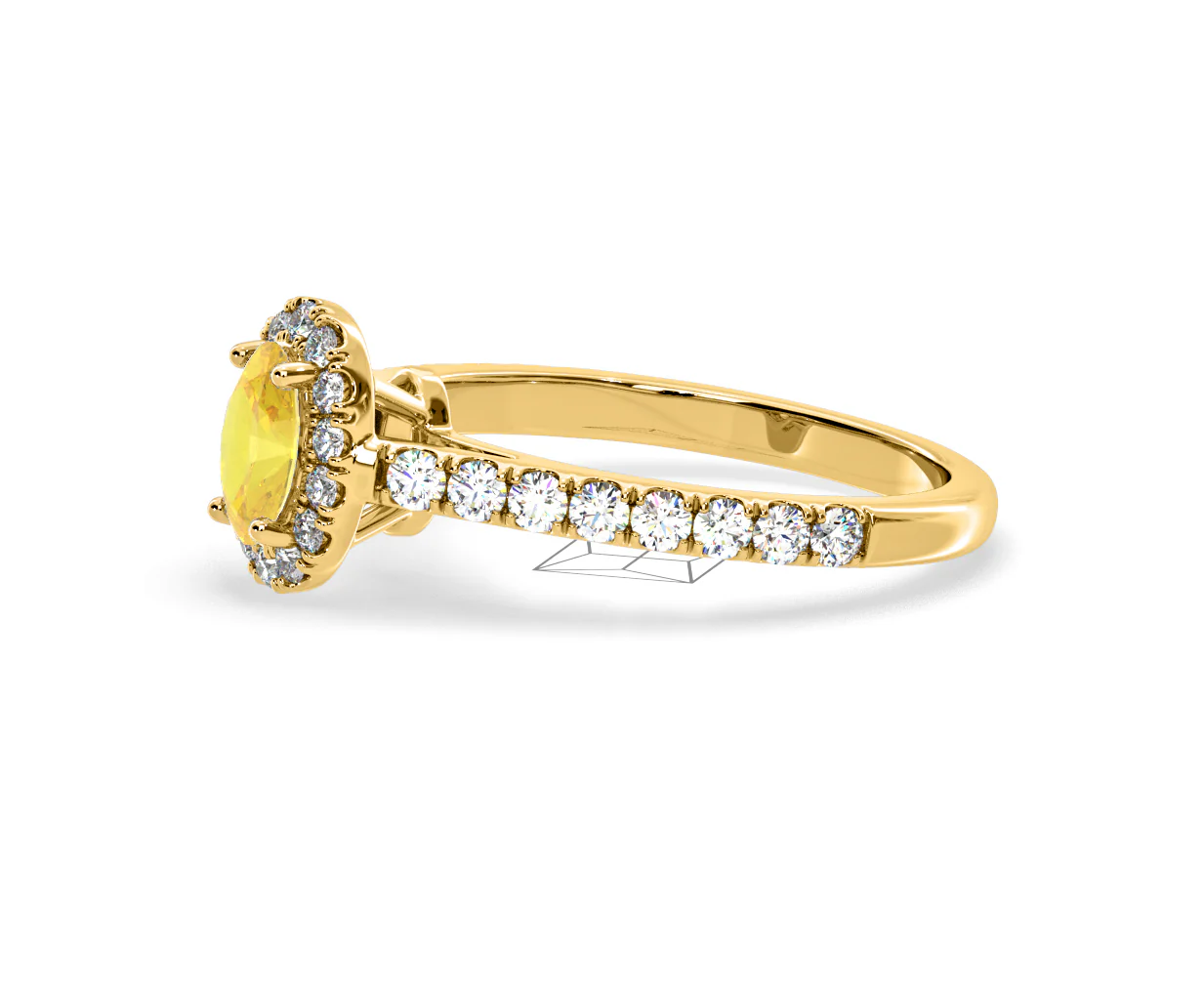 Georgina Yellow Lab Diamond Oval Halo 0.90ct Ring in 18K Yellow Gold - Elara Collection - Image 22