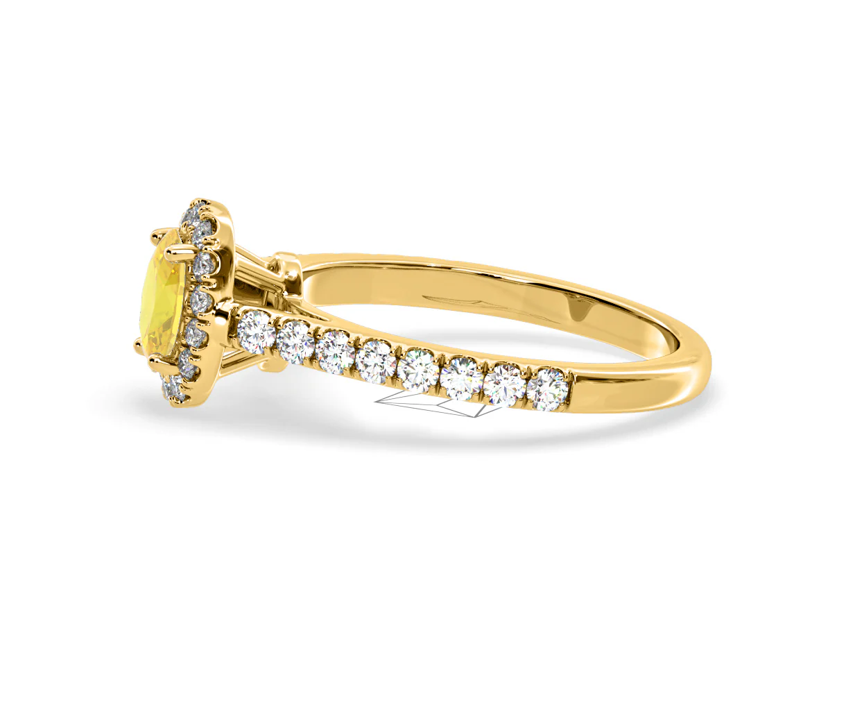 Georgina Yellow Lab Diamond Oval Halo 0.90ct Ring in 18K Yellow Gold - Elara Collection - Image 25