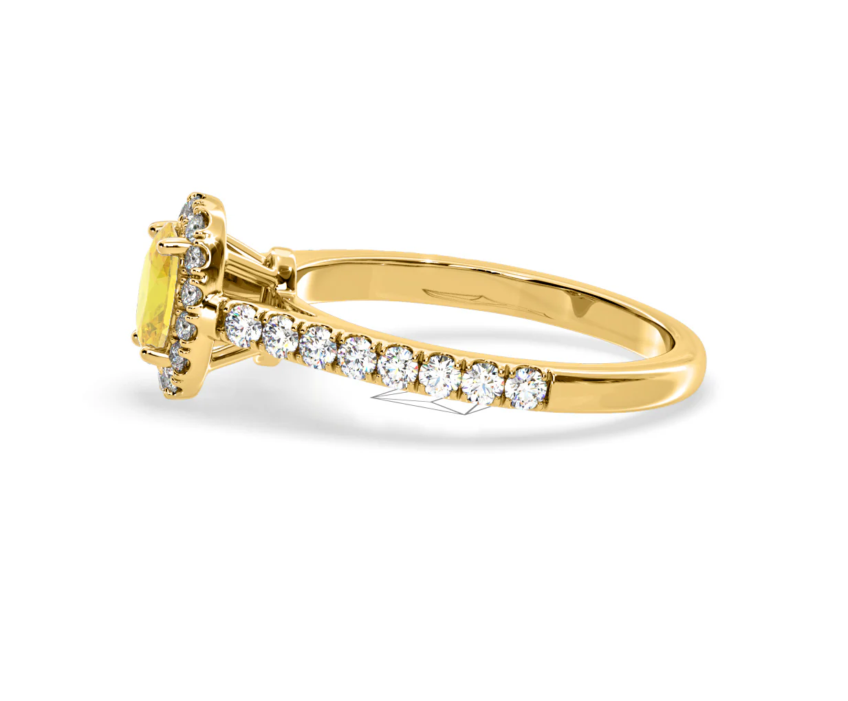 Georgina Yellow Lab Diamond Oval Halo 0.90ct Ring in 18K Yellow Gold - Elara Collection - Image 26