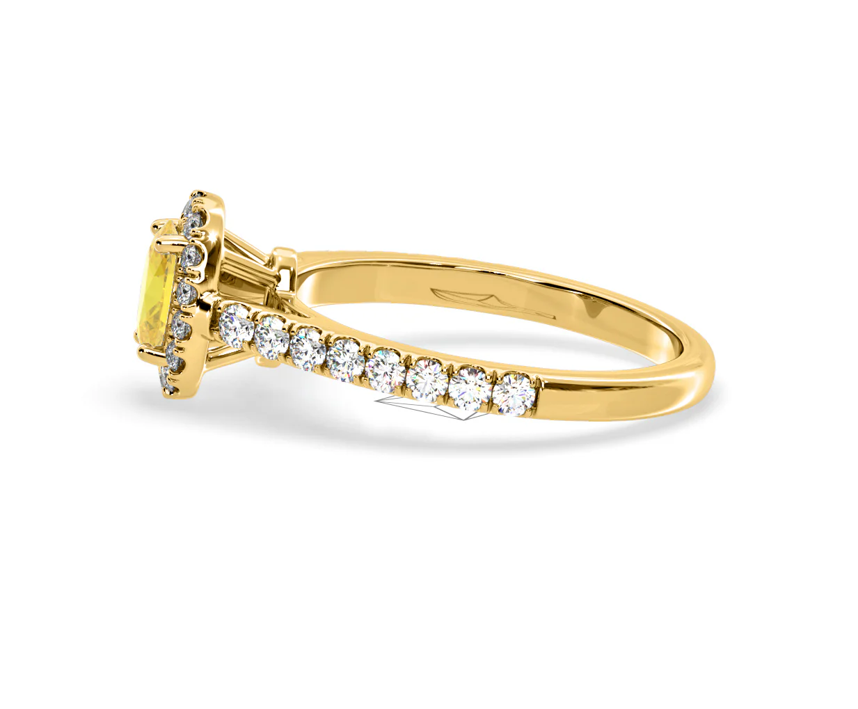 Georgina Yellow Lab Diamond Oval Halo 0.90ct Ring in 18K Yellow Gold - Elara Collection - Image 27