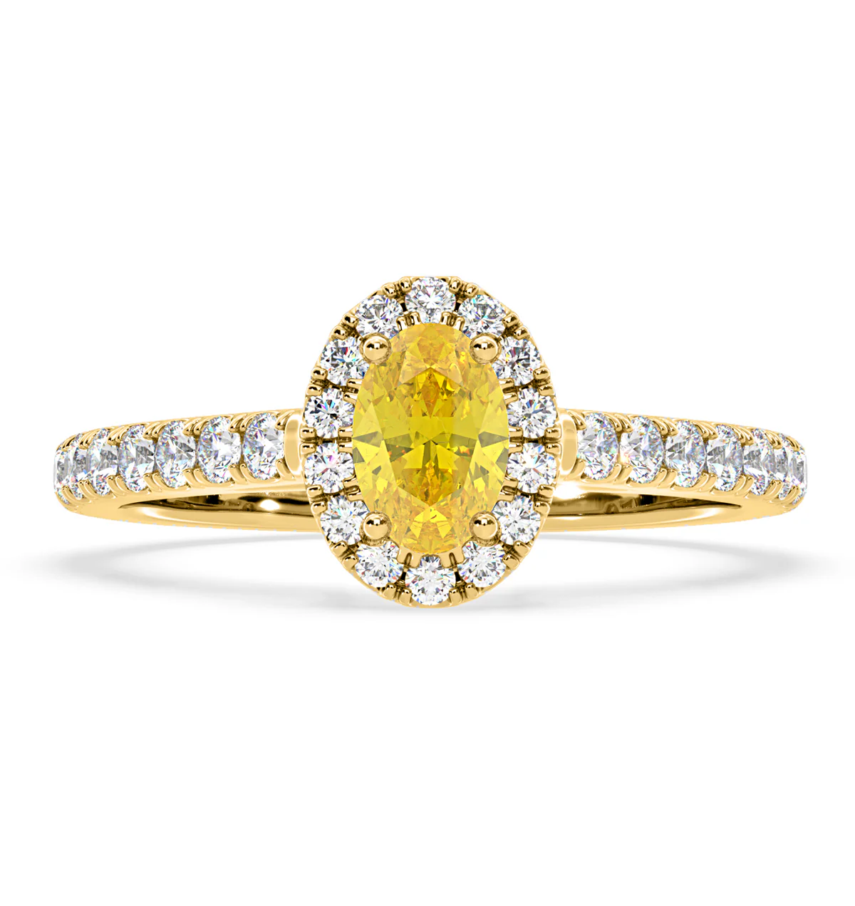 Georgina Yellow Lab Diamond Oval Halo 0.90ct Ring in 18K Yellow Gold - Elara Collection - Image 3