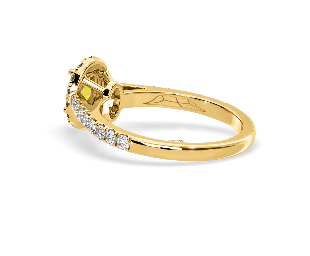Georgina Yellow Lab Diamond Oval Halo 0.90ct Ring in 18K Yellow Gold - Elara Collection - Image 36