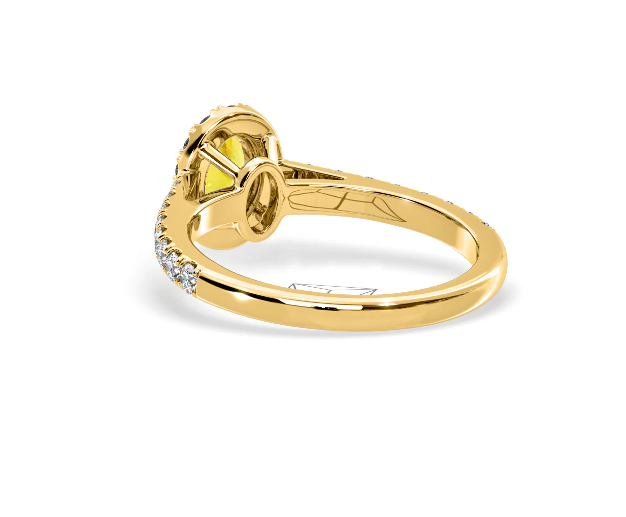 Georgina Yellow Lab Diamond Oval Halo 0.90ct Ring in 18K Yellow Gold - Elara Collection - Image 41