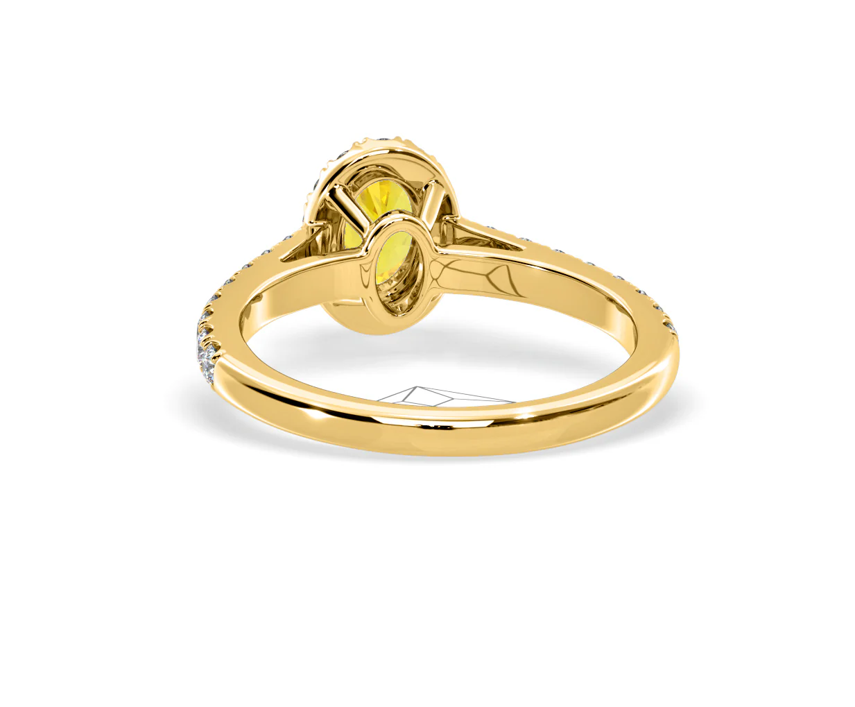 Georgina Yellow Lab Diamond Oval Halo 0.90ct Ring in 18K Yellow Gold - Elara Collection - Image 45