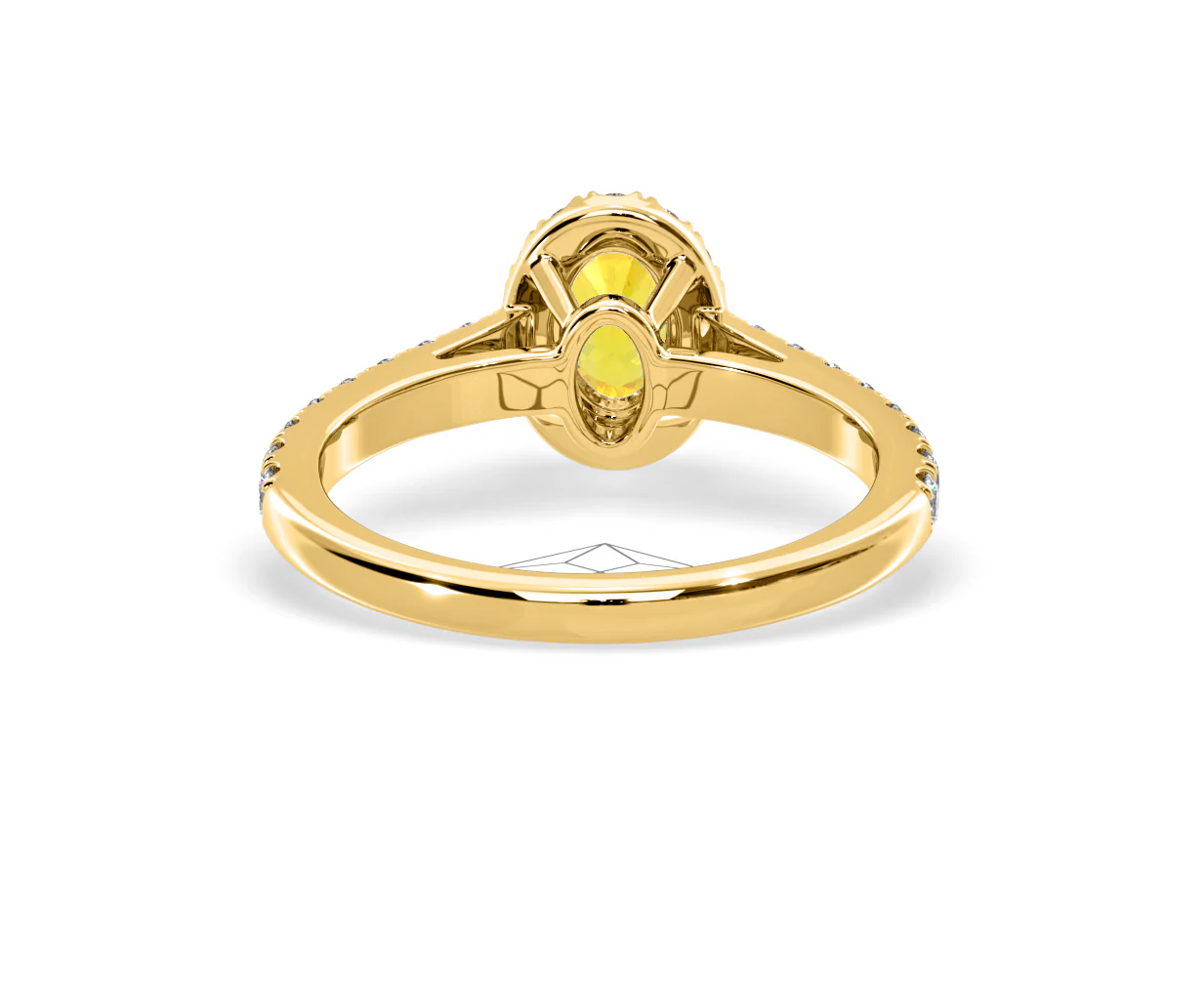 Georgina Yellow Lab Diamond Oval Halo 0.90ct Ring in 18K Yellow Gold - Elara Collection - Image 48
