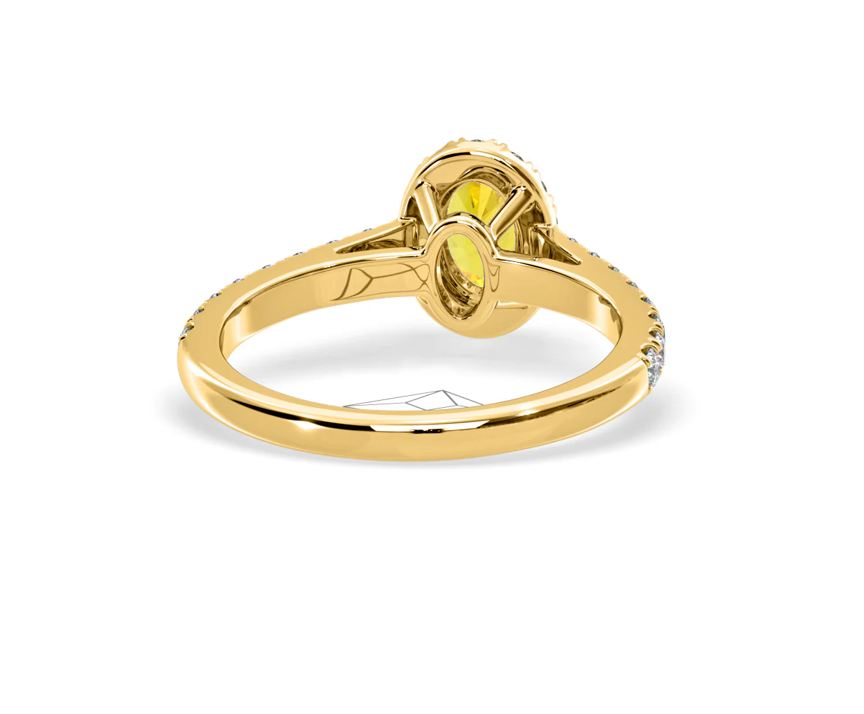 Georgina Yellow Lab Diamond Oval Halo 0.90ct Ring in 18K Yellow Gold - Elara Collection - Image 50