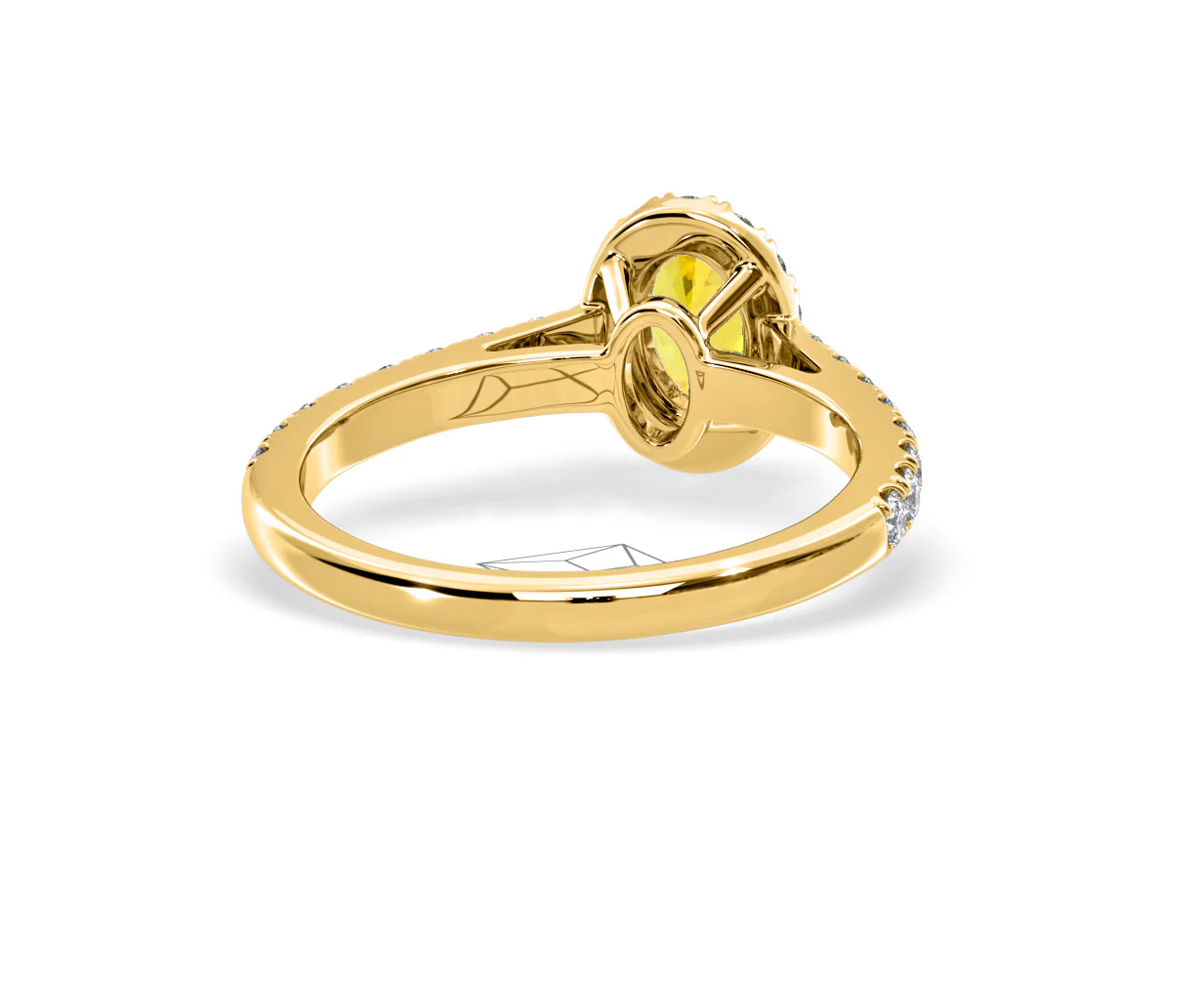 Georgina Yellow Lab Diamond Oval Halo 0.90ct Ring in 18K Yellow Gold - Elara Collection - Image 51