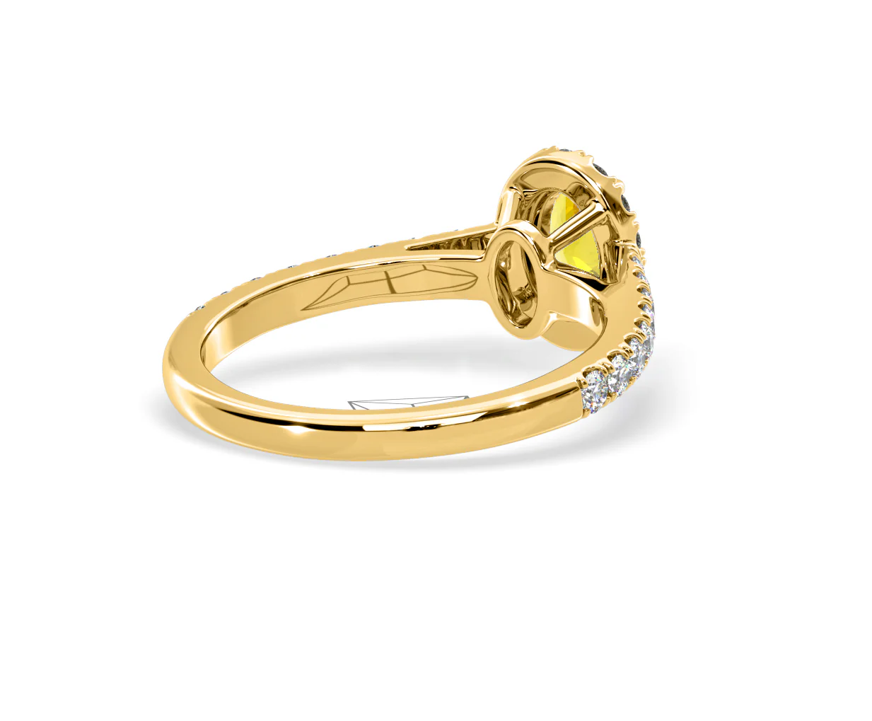 Georgina Yellow Lab Diamond Oval Halo 0.90ct Ring in 18K Yellow Gold - Elara Collection - Image 55