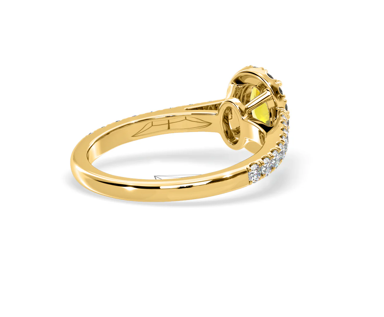 Georgina Yellow Lab Diamond Oval Halo 0.90ct Ring in 18K Yellow Gold - Elara Collection - Image 56