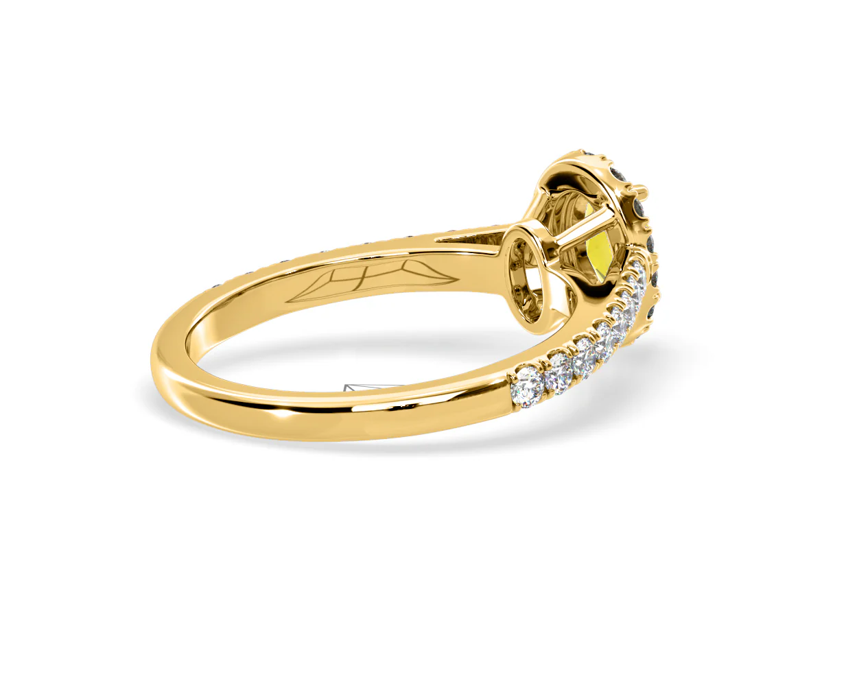 Georgina Yellow Lab Diamond Oval Halo 0.90ct Ring in 18K Yellow Gold - Elara Collection - Image 58