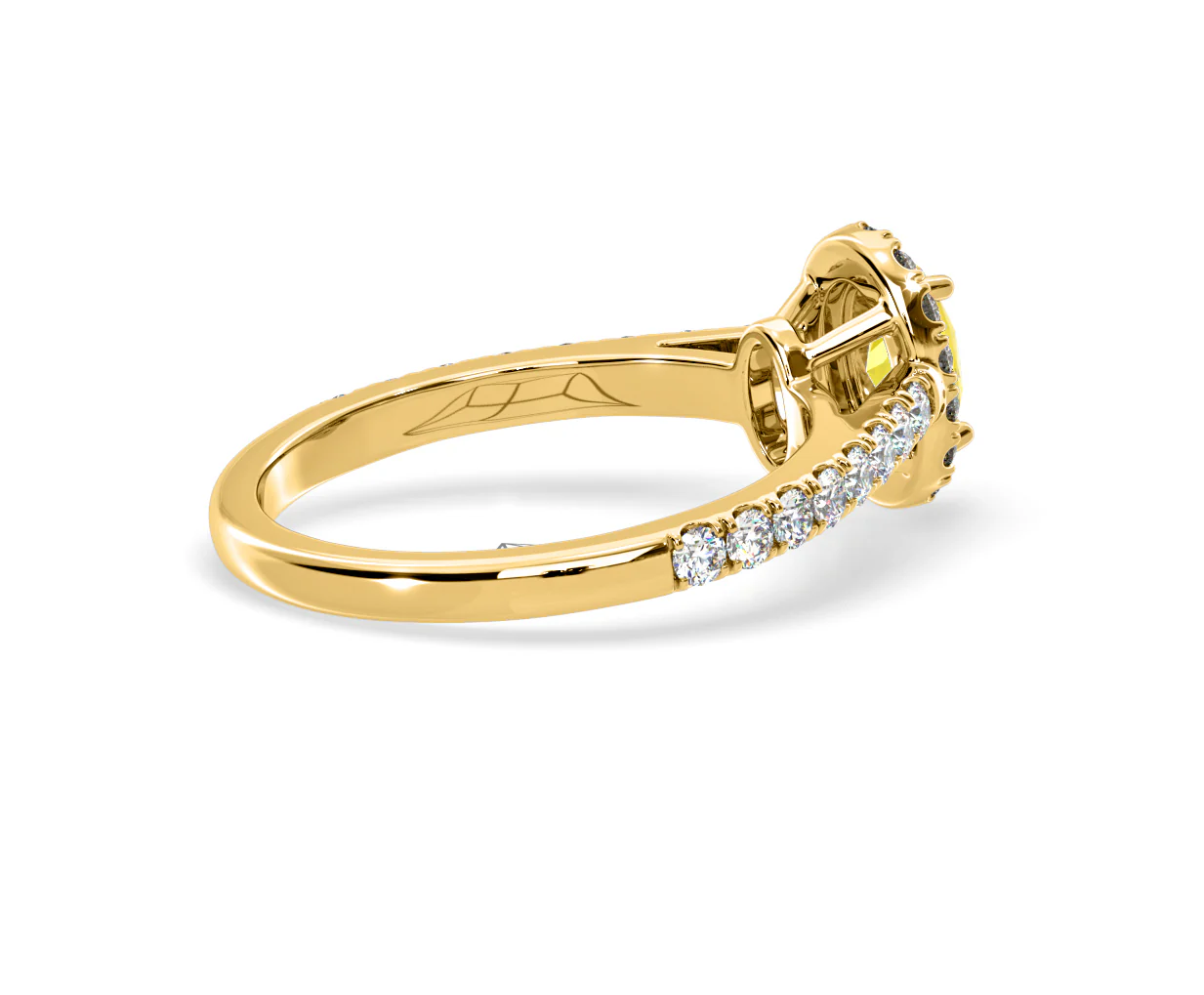 Georgina Yellow Lab Diamond Oval Halo 0.90ct Ring in 18K Yellow Gold - Elara Collection - Image 60