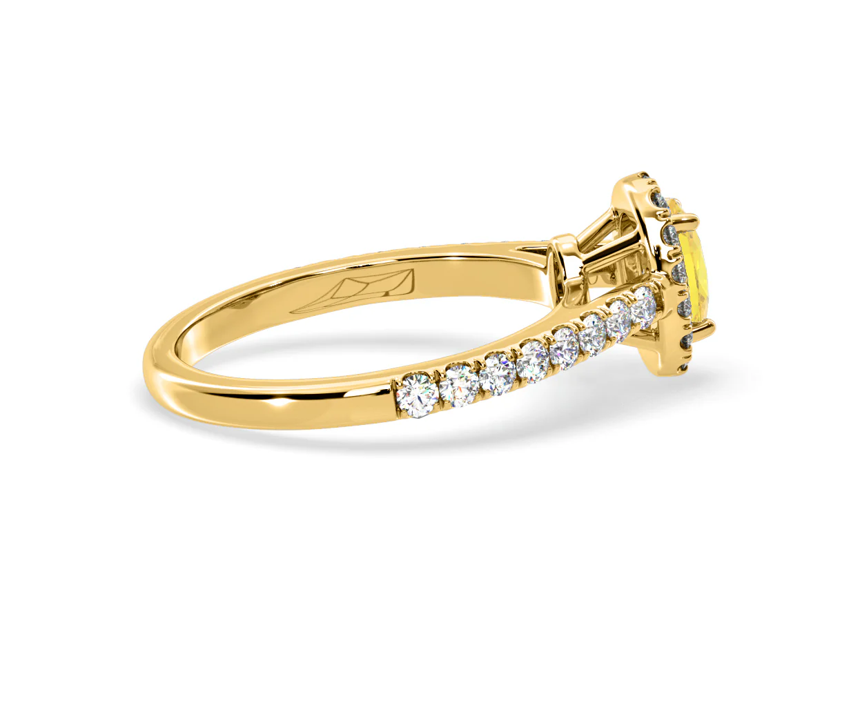 Georgina Yellow Lab Diamond Oval Halo 0.90ct Ring in 18K Yellow Gold - Elara Collection - Image 64