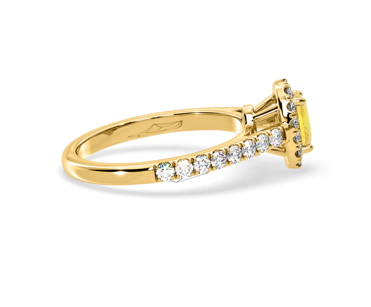 Georgina Yellow Lab Diamond Oval Halo 0.90ct Ring in 18K Yellow Gold - Elara Collection - Image 66
