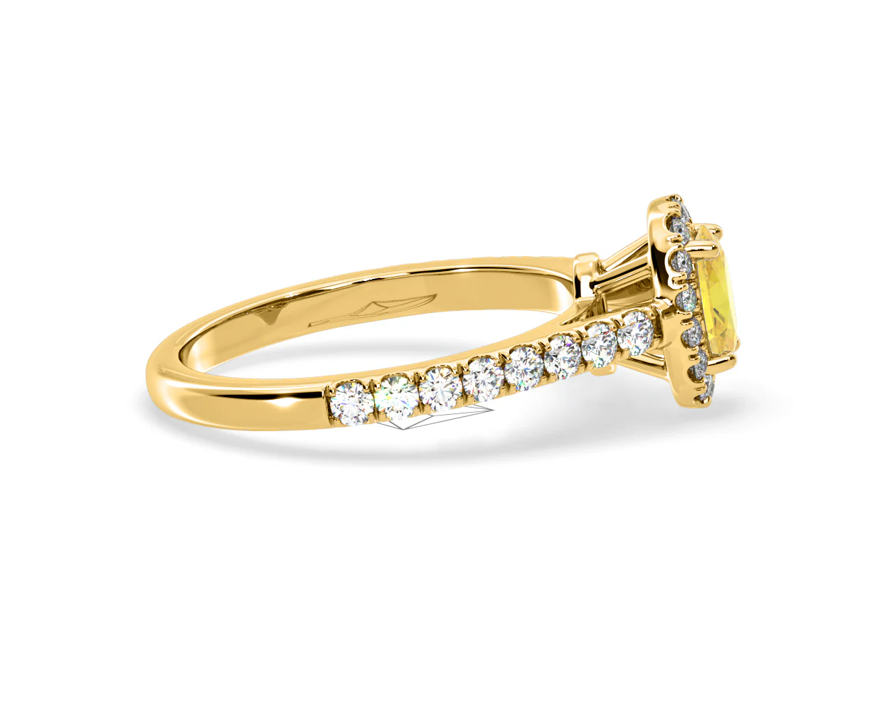Georgina Yellow Lab Diamond Oval Halo 0.90ct Ring in 18K Yellow Gold - Elara Collection - Image 68