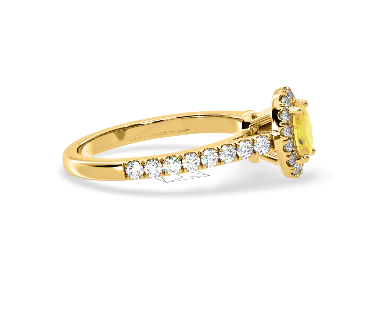 Georgina Yellow Lab Diamond Oval Halo 0.90ct Ring in 18K Yellow Gold - Elara Collection - Image 70