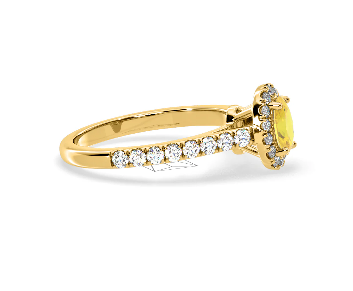 Georgina Yellow Lab Diamond Oval Halo 0.90ct Ring in 18K Yellow Gold - Elara Collection - Image 71