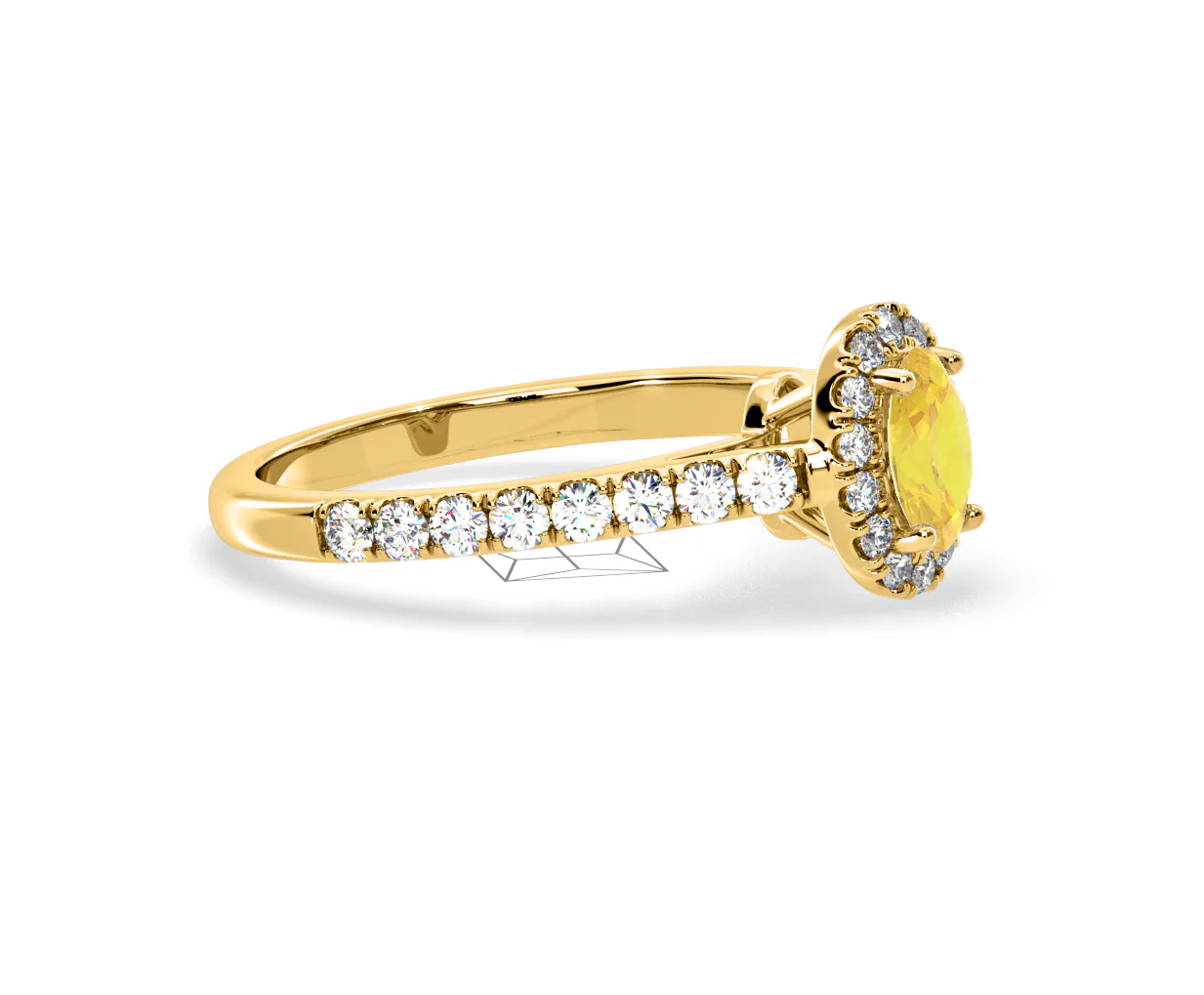 Georgina Yellow Lab Diamond Oval Halo 0.90ct Ring in 18K Yellow Gold - Elara Collection - Image 74