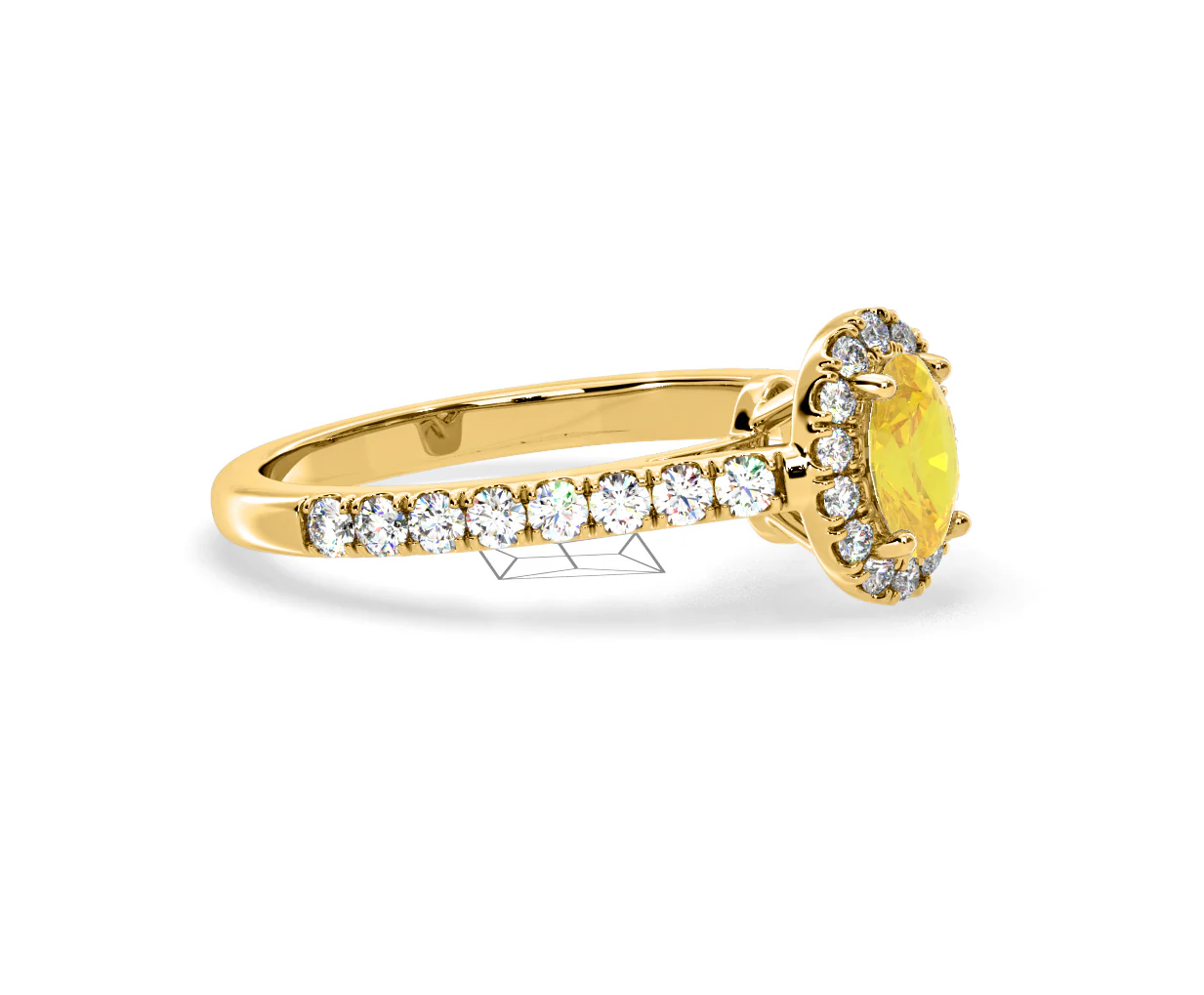 Georgina Yellow Lab Diamond Oval Halo 0.90ct Ring in 18K Yellow Gold - Elara Collection - Image 75