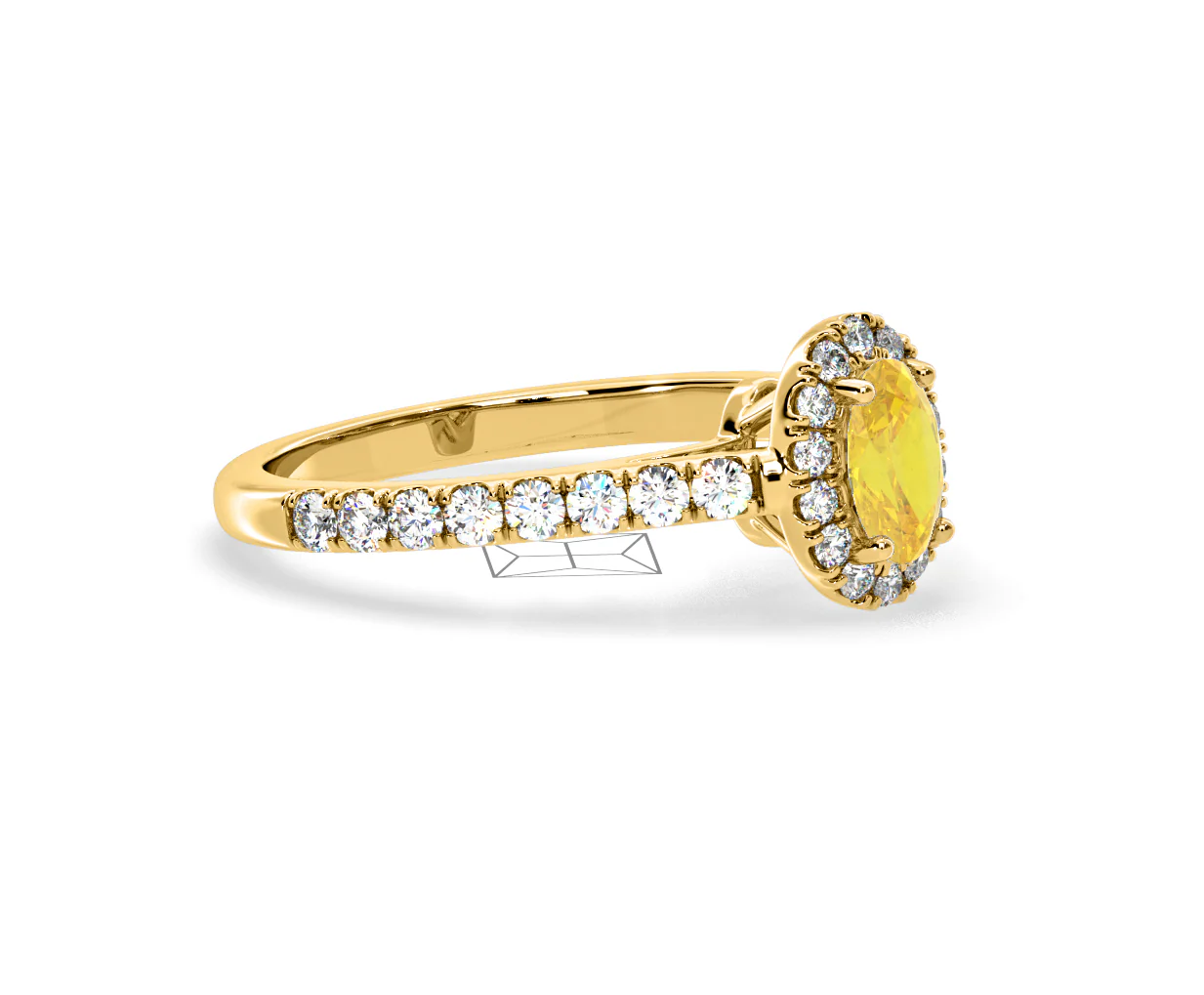 Georgina Yellow Lab Diamond Oval Halo 0.90ct Ring in 18K Yellow Gold - Elara Collection - Image 76